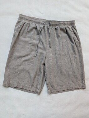 Northern Reflections Linen Blend Shorts Drawstring Beige Taupe Size M